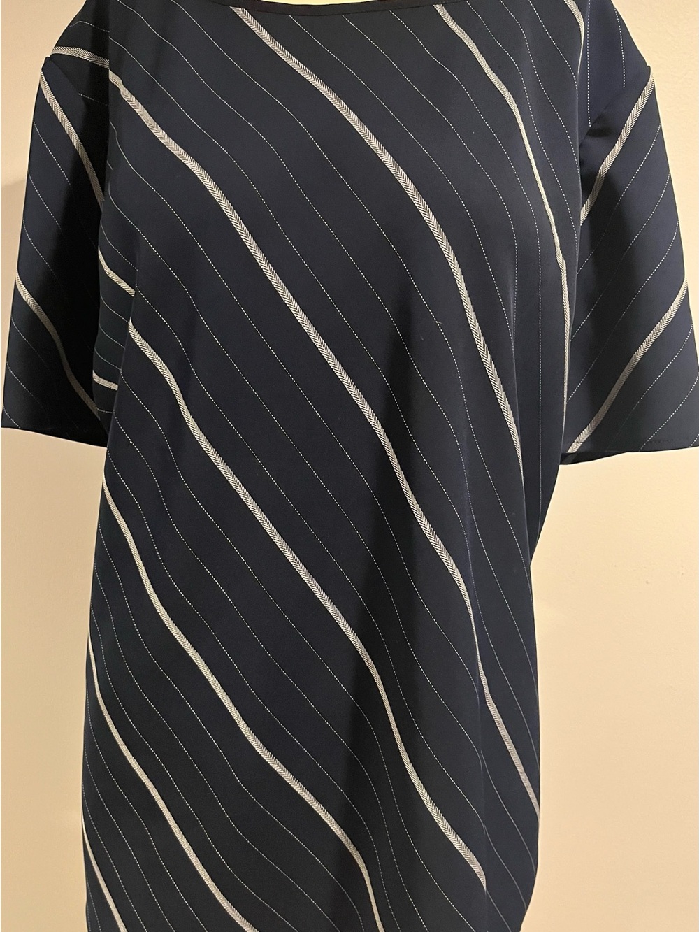 VINCE CAMUTO Navy & White Stripe Blouse Sz XXL ORIG $124+ DESIGNER Deal!